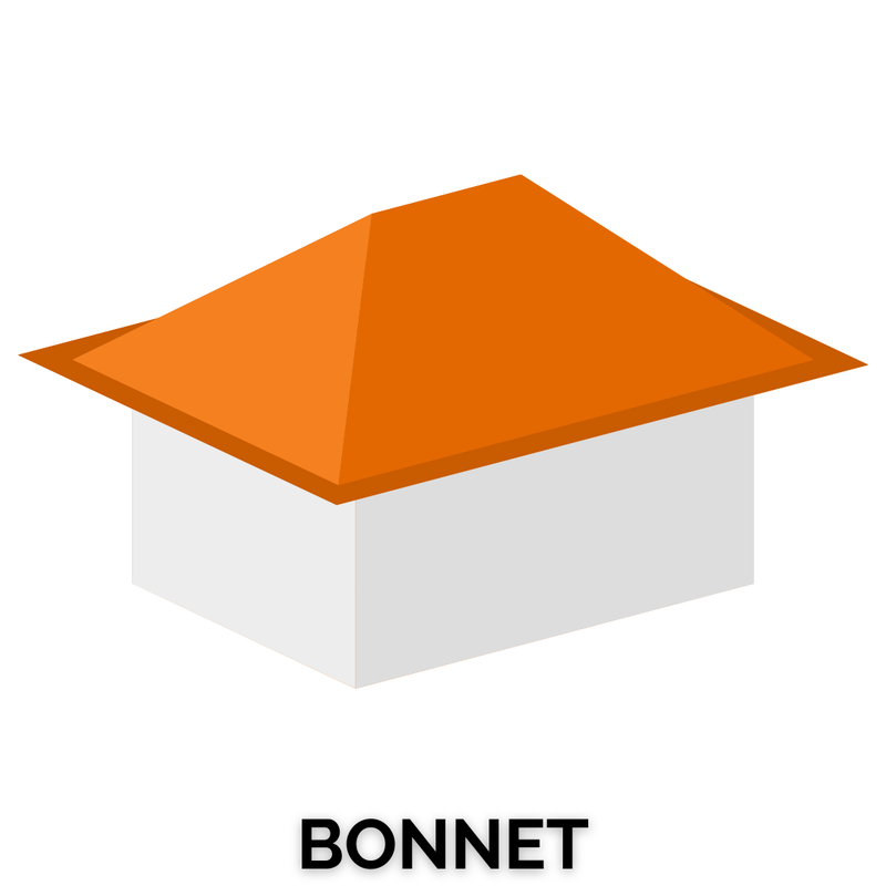 bonnet style roof